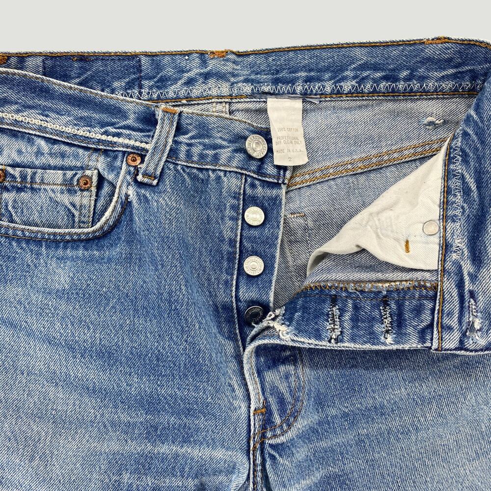 Vintage Levi’s USA Beaded Jeans Women’s 2 Button Fly Custom Embellished Denim - Picture 9 of 14